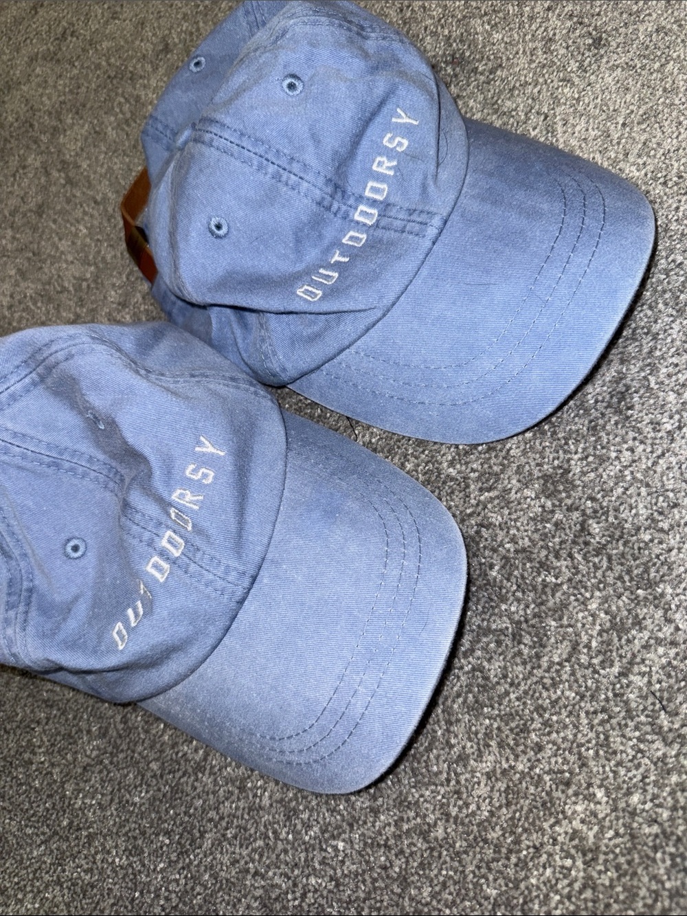 2 Adams Blue OUTDOORSY Embroidered Baseball Caps